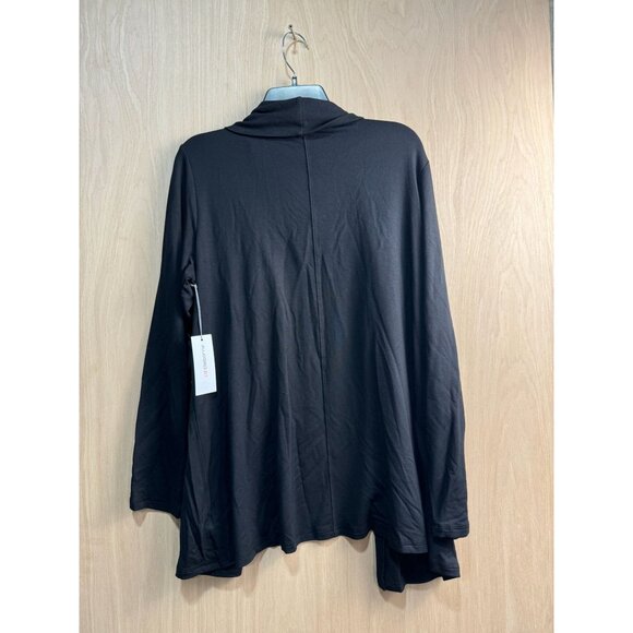 Liz Claiborne Black Open Front Cardigan XL Lightweight Rayon Blend - Picture 10 of 10